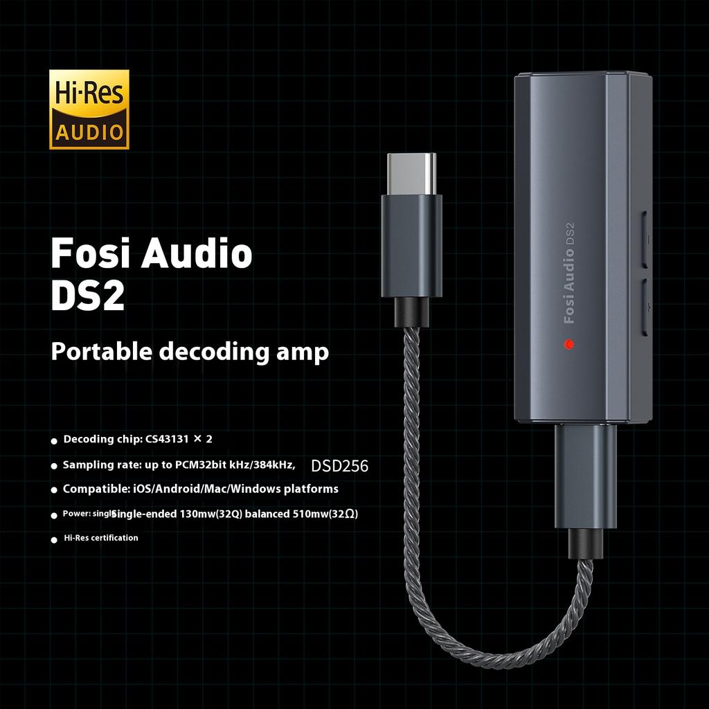 Fosi Audio Ds2 Ds512 DAC усилитель для наушников Mini Audio Hifi 3,5 мм и 4,4 мм Двойные выходы Custom Support 32bit/768khz Usb DAC Amp
