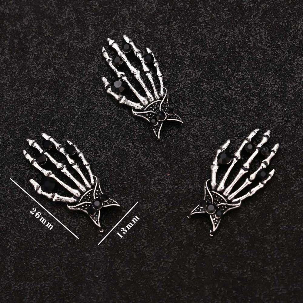 10 шт./компл. металлические подвески для ногтей Хэллоуин скелет для ногтей стразы маникюрный салон