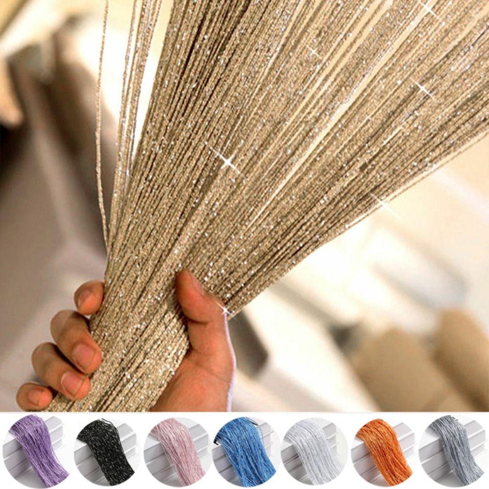 Party Decoration Screen Panel Door Fly Screen Hanging Beaded Curtains Glitter String Curtain