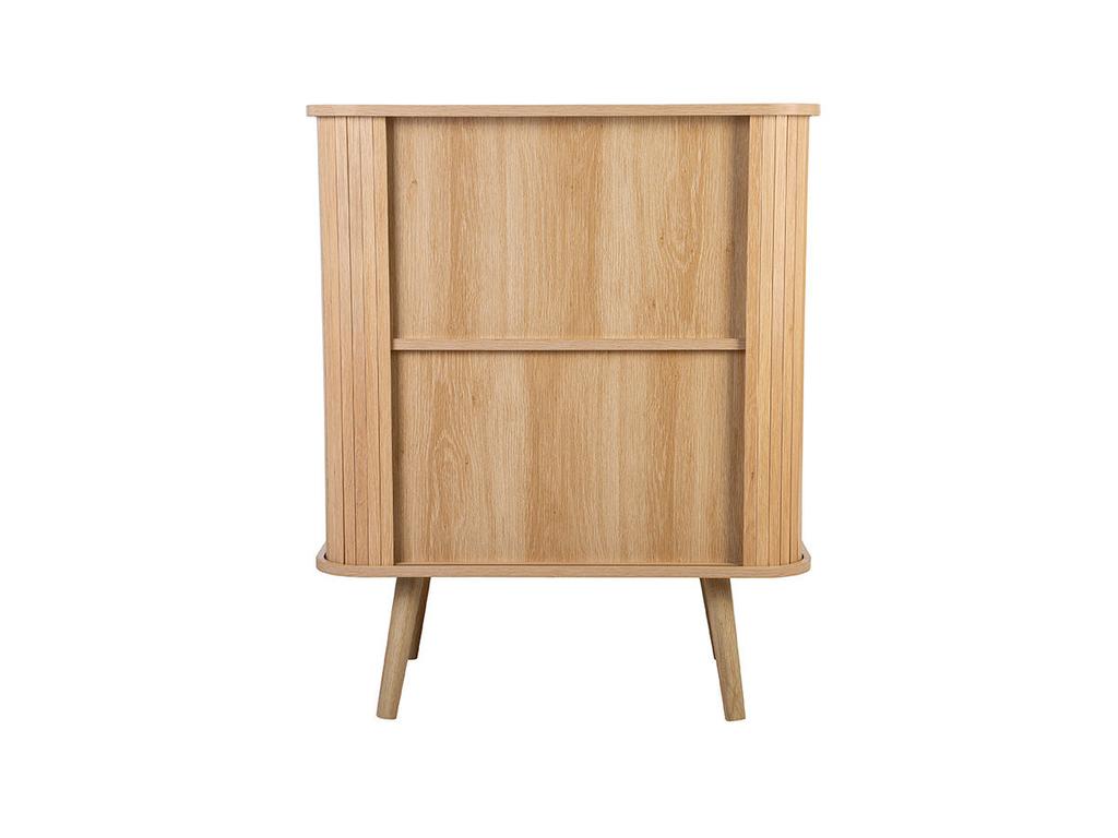 Komoda ryflowane fronty dąb boho drewniane nogi 85 cm