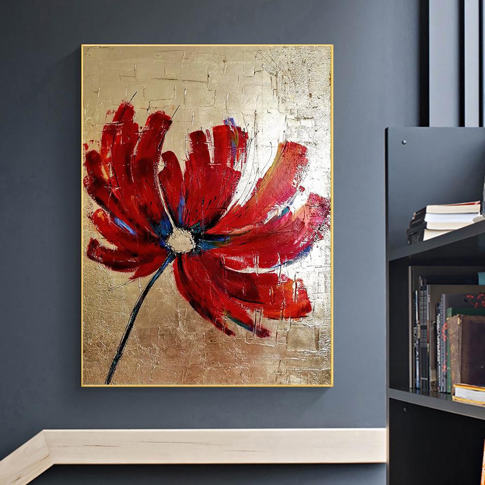 Картина маслом цветка мака, картина маслом, плакаты и гравюры, украшение домашней гостиной без рамки