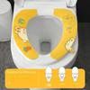 Household Bathroom Lavatory Cover Set Pedestal Cartoon WC Toilet Sticky Seat Pad Washable Universal Toilet Seat Cover Cushion