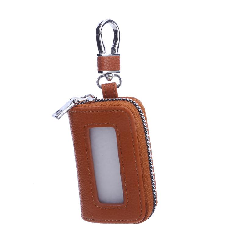 Водонепроницаемая кожаная сумка для ключей от автомобиля с видимым окном, автоматический замок с дистанционным управлением, кошелек для ключей