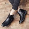 Модные универсальные мужские ботильоны Elegantes, формальные деловые офисные мужские туфли, классические мужские ботинки челси, кожаные туфли с боковой молнией