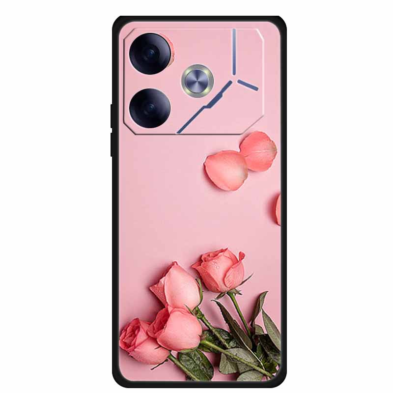 Чехол для телефона Tecno Pova 6 Задняя крышка Ударопрочный Черный Силикон Мягкий Funda для Tecno Pova 6 Чехол Pova6 6.78" Capas Coque