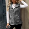 Women's Winter Fleece Vest Soft Zipper Vest Fashion Lightweight Vest Outdoor Vest with Pockets  Red XL