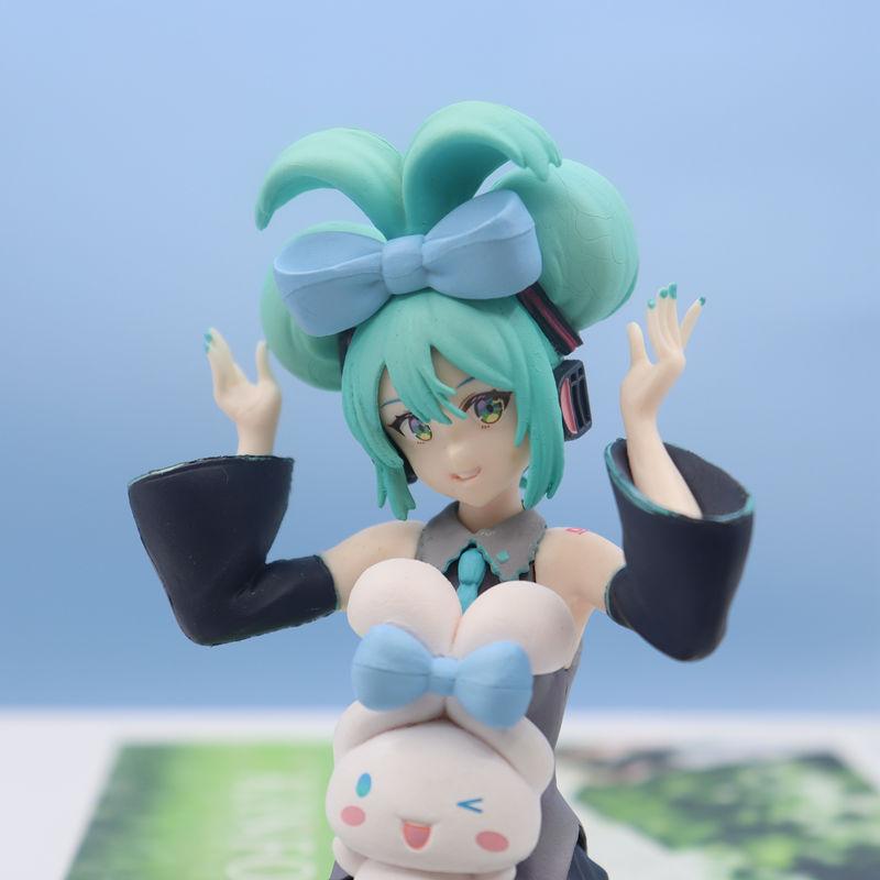 Anime Hatsune Miku X Cinnamoroll PM Chokonose Figure Noodle Stopper Kawaii Girl Figure Sitting Japanese Dolls Toys Gifts 16cm