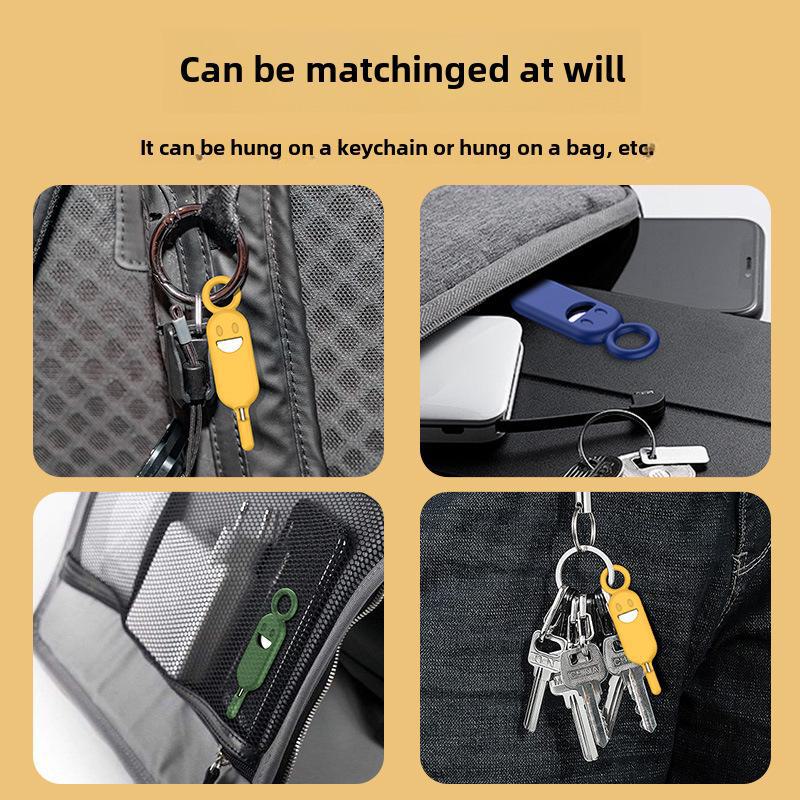 Smiley Face Phone Anti-Lost Sim Card Tool Set with Key Ring
