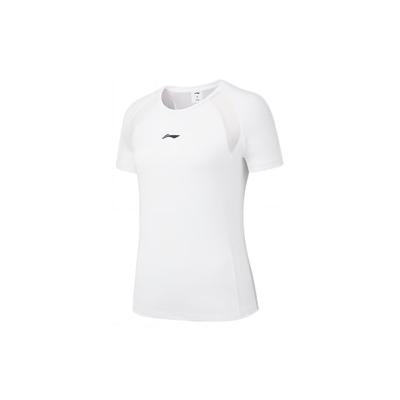 Li Ning Plain Hollow Breathable Sports Short Sleeve T Shirt Women Tops White YTST042-1