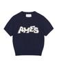 AMES-WORLDWIDE Hairy Logo Short Sleeve Knit Navy