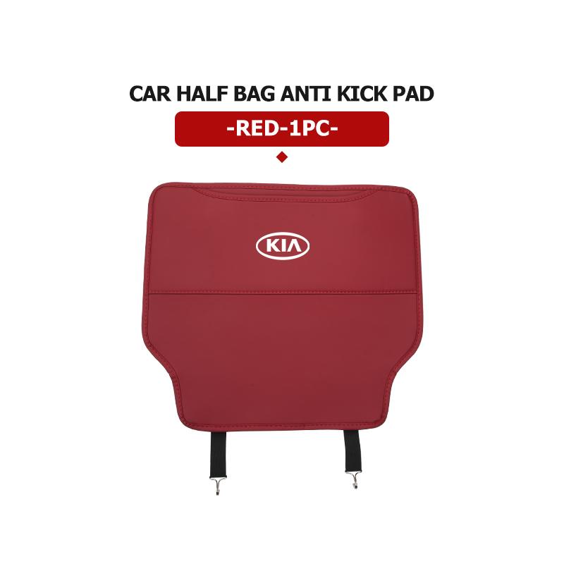 XQNW2 For KIA Leather Car Seat Back Protector Pad Anti Kick Mat Storage Pocket Interior Accessories Stinger Optima Cerato Soul Venga