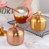 Kitchen Stainless Steel Gold Seasoning Condiment Pot Lovely Design Spice Salt Sugar Container Pepper Jar Tool with Lid and Spoon