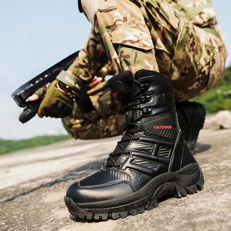 39-47 Men's Boots Desert Military Boots Ankle Outdoor Work Boots Male Non Slip Hiking Climbing Shoes