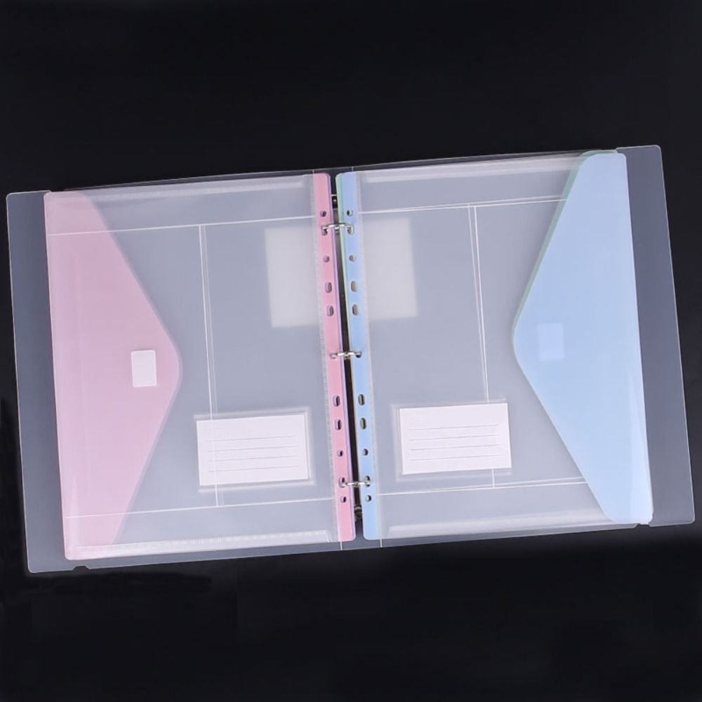 Transparent Binder Pockets High-Capacity Document Pouch Home Use Loose-leaf File Bag School Supply