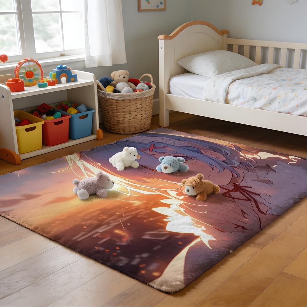 Floor Mat Soft Flannel Rug Non Slip Absorbent Mat for Bathroom Bedroom Home Decor Anime RE ZERO Hanging Bohemian