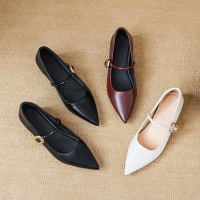Французские ретро туфли Мэри Джейн на скрытой платформе для женщин, новая весенняя универсальная модель с острым носком, модные для работы, вечерние туфли для бабушки