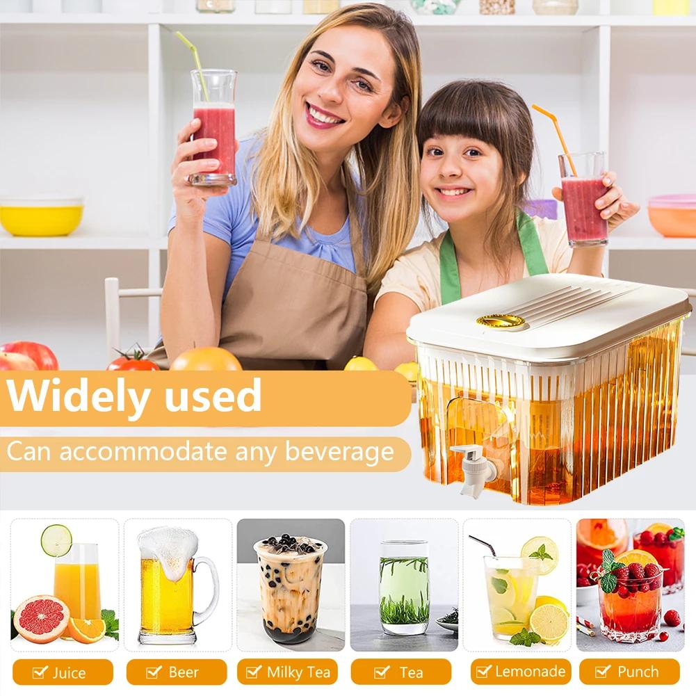 5L Large Capacity Cold Kettle Detachable Base Portable Juice Jug Cold Water Kettle with Faucet Refrigerator Ice Drink Dispenser