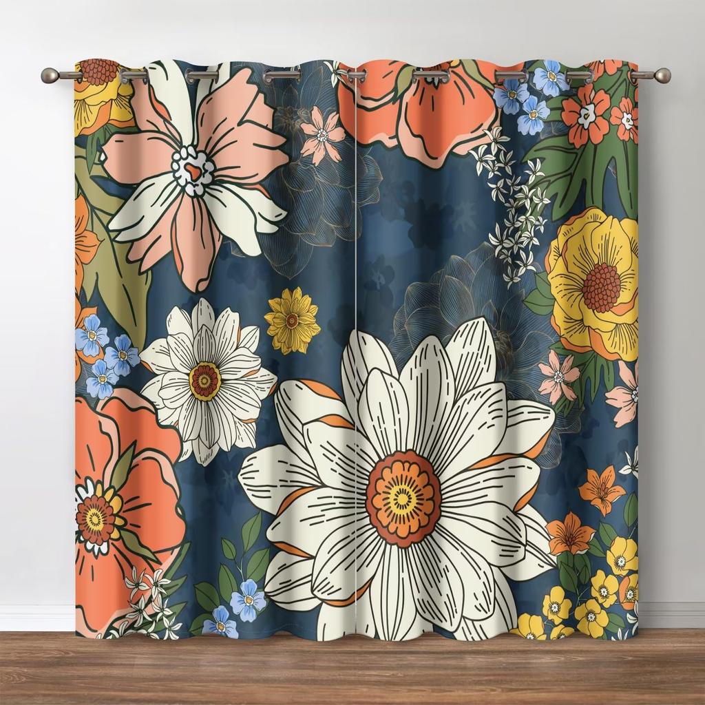 Затемняющие шторы на окна Mid Century Boho Термоизоляционные шторы для спальни, кухни, гостиной, шторы с высокой степенью затемнения