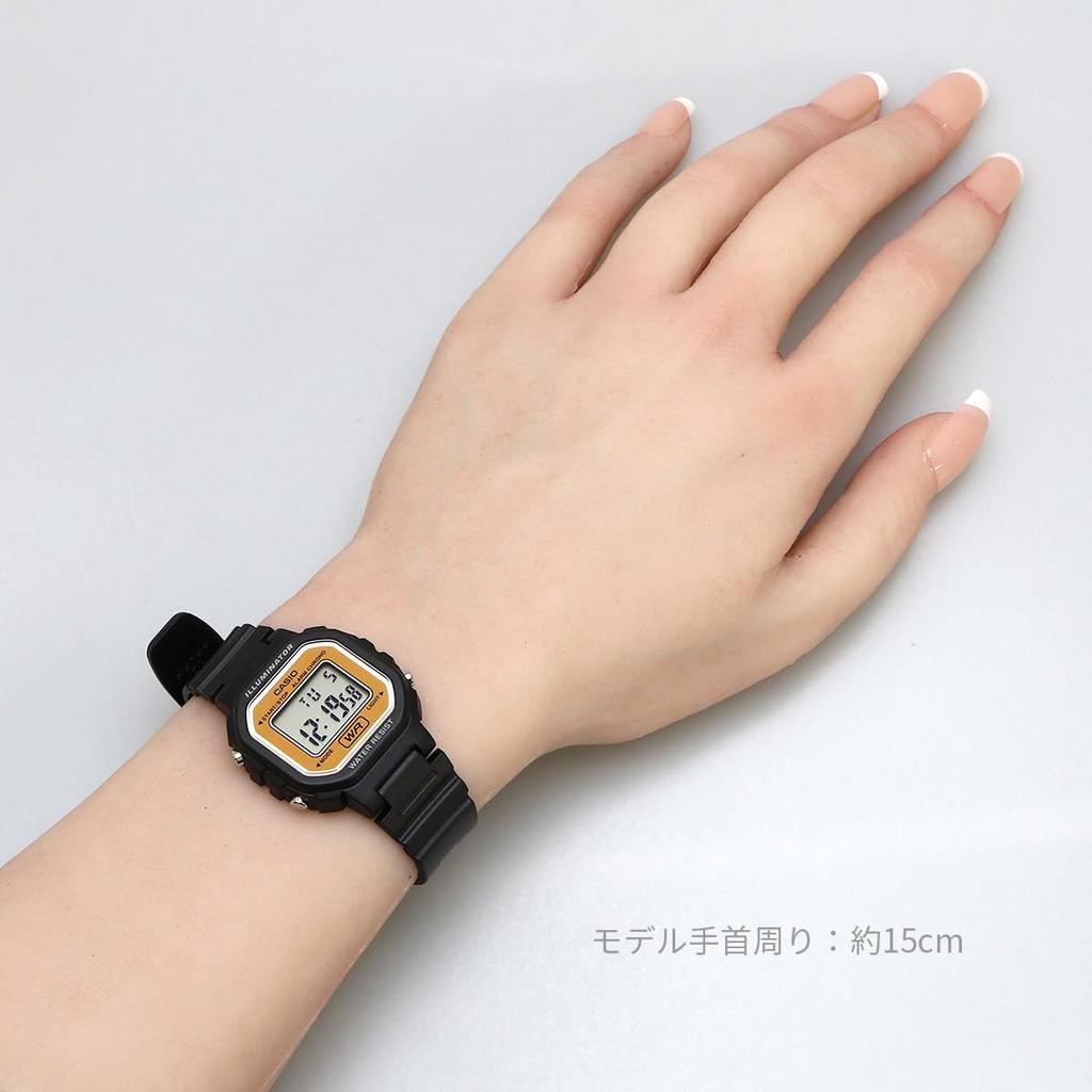 Casio Цифровые часы LA-20WH-9A для женщин и девушек, черно-оранжевые, международная модель [параллельный импорт]