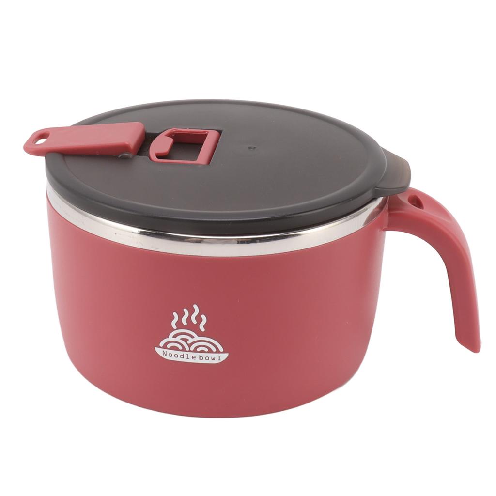 Миска для лапши быстрого приготовления из нержавеющей стали 900 мл Миска для лапши с крышкой для офиса студенческого общежития