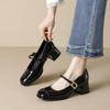 Weiwei Girl 219 French Square Head Mary Jane Shoes Women's Word with High Heels Light Mouth Thick Heel Single Shoes Women's Commuting