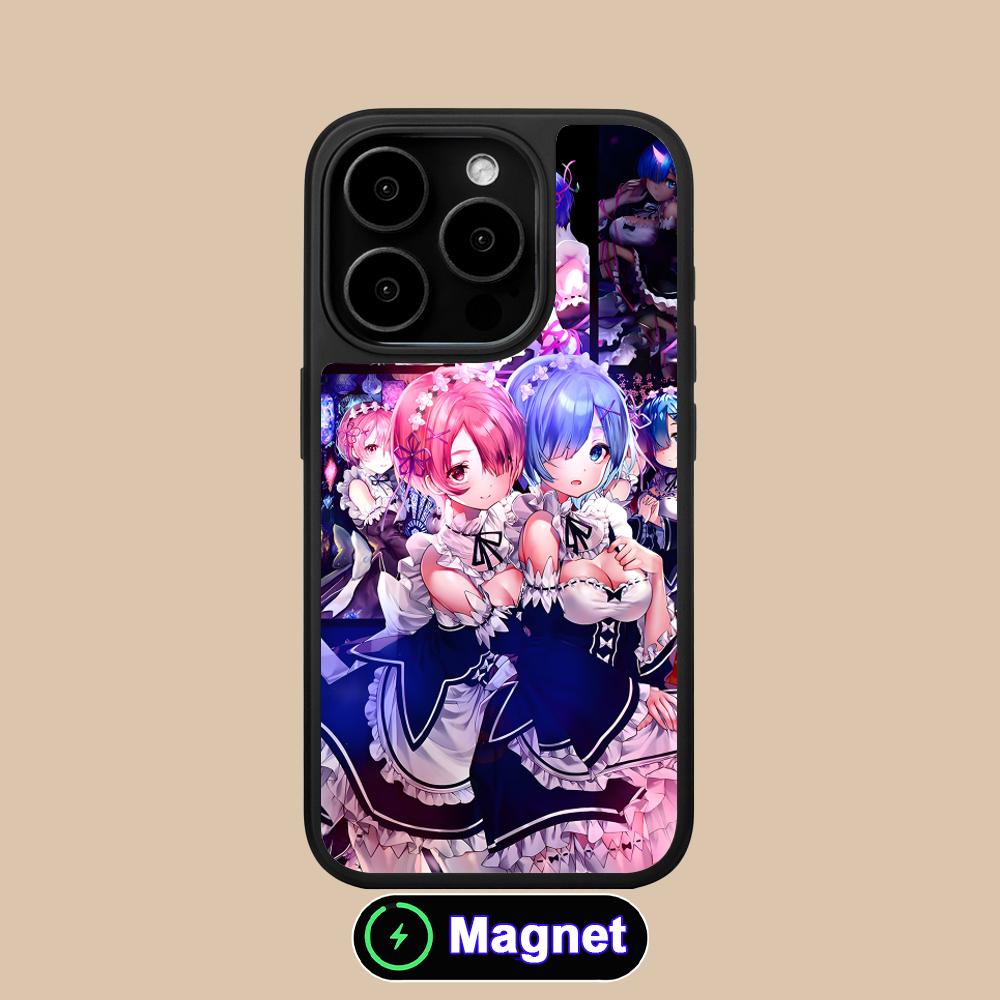 Чехол для мобильного телефона ReZero Rem Ram с матовой поверхностью и поддержкой MagSafe для iPhone 17 16 15 14 13 12 11 Air Pro Max Plus Цветная крышка