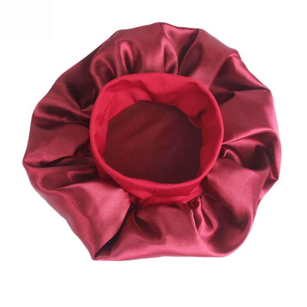 Soft Stretch Head Cover Night Sleep Hat Wide Band Satin Cap Elastic Head Wraps Hair Loss Chemo