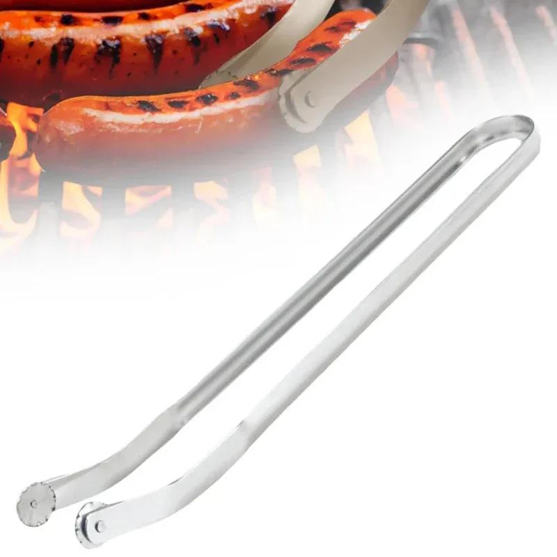 Щипцы для переворачивания колбасок, щипцы для переворачивания колбасок, термостойкий металлический зажим для барбекю, многоцелевые щипцы для гриля