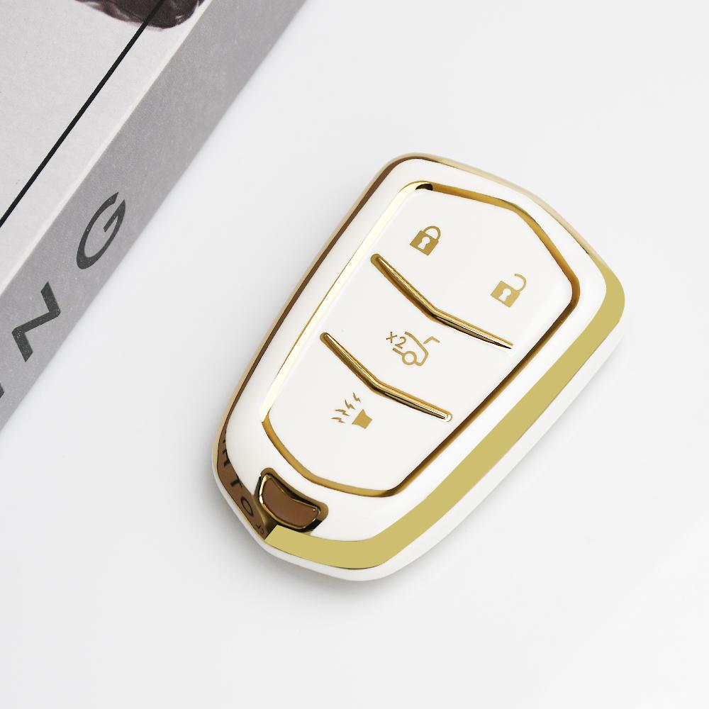 4/5 Buttons TPU Car Smart Key Cover Case Key Fob Bag For Cadillac ATS CT6 CTS DTS XT5 Escalade ESV SRX STS XTS ELR 2014 - 2018