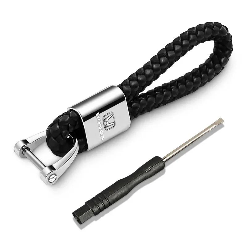 Car Hot 2025 Metal Car Key Chain Key Ring Key Lanyard Car Emblem Styling For Honda Fit Mugen Insight Type S R VTEC DOHC Vezel Le