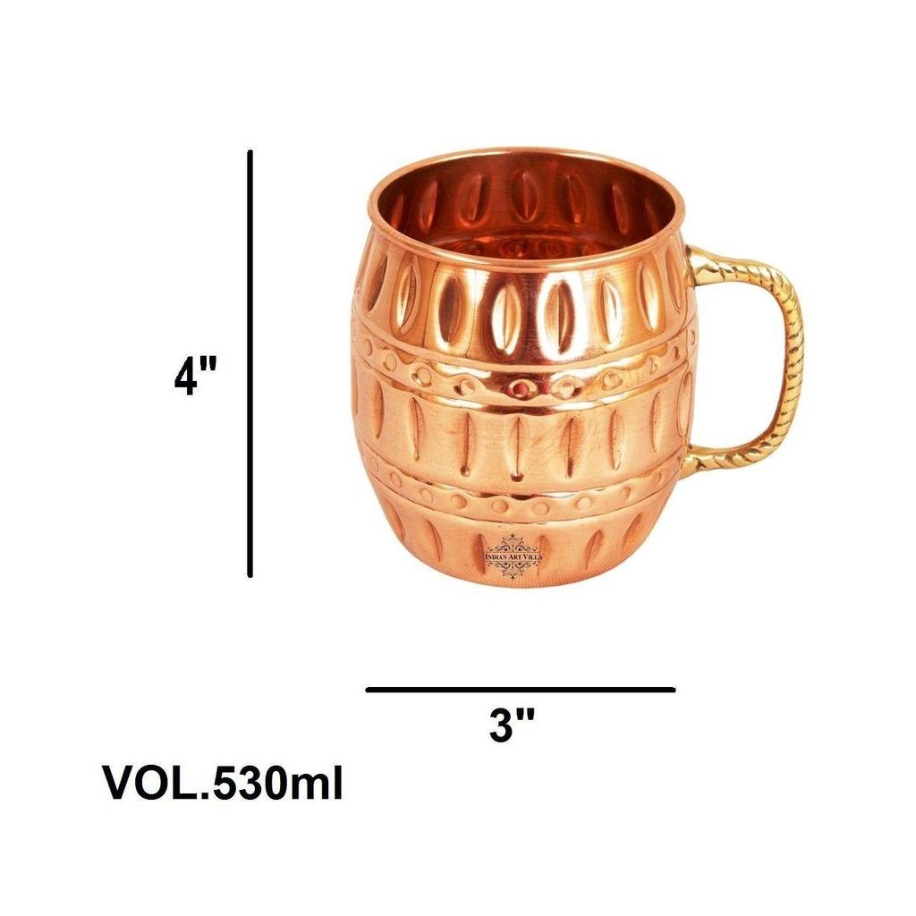 Кружка для пива Moscow Mule, дизайн в форме бочонка из чистой меди, лучше всего подходит для пивных коктейльных вечеринок, барная посуда, объем - 530 мл