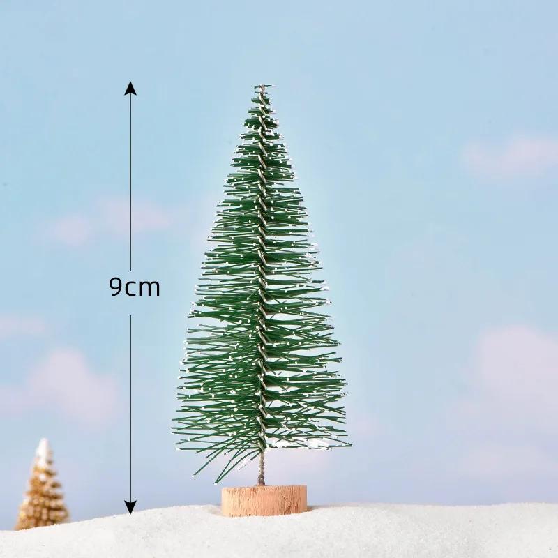 1 PC Artificial Christmas Tree Figurine Sisal Silk Cedar Pine Tree Mini Miniature Micro Landscape New Fairy Garden Decor