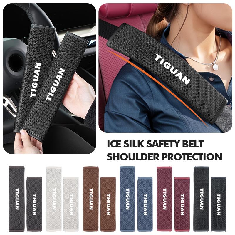 BAD1 28cm Car Seat Belt Shoulder Net Breathable Guard For Volkswagen VW Tiguan Scirocco Sagitar Magotan 4 5 6 7 MK4 MK5