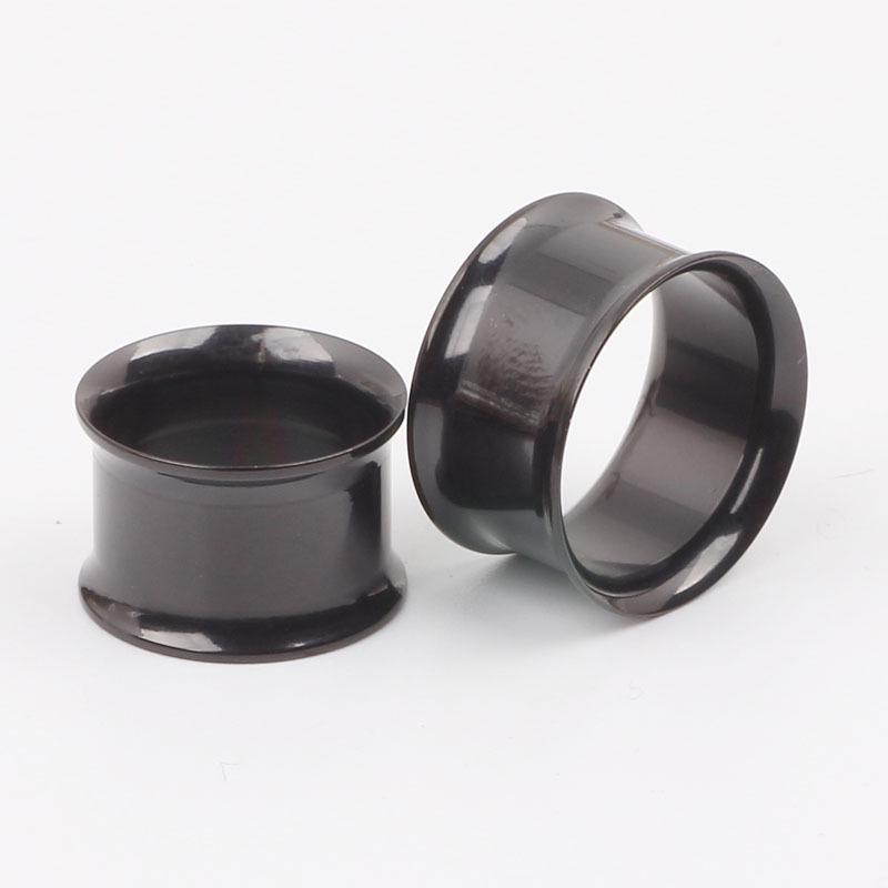 Электролитически покрытые черной титановой сталью экспандеры для ушей, 5-25 мм