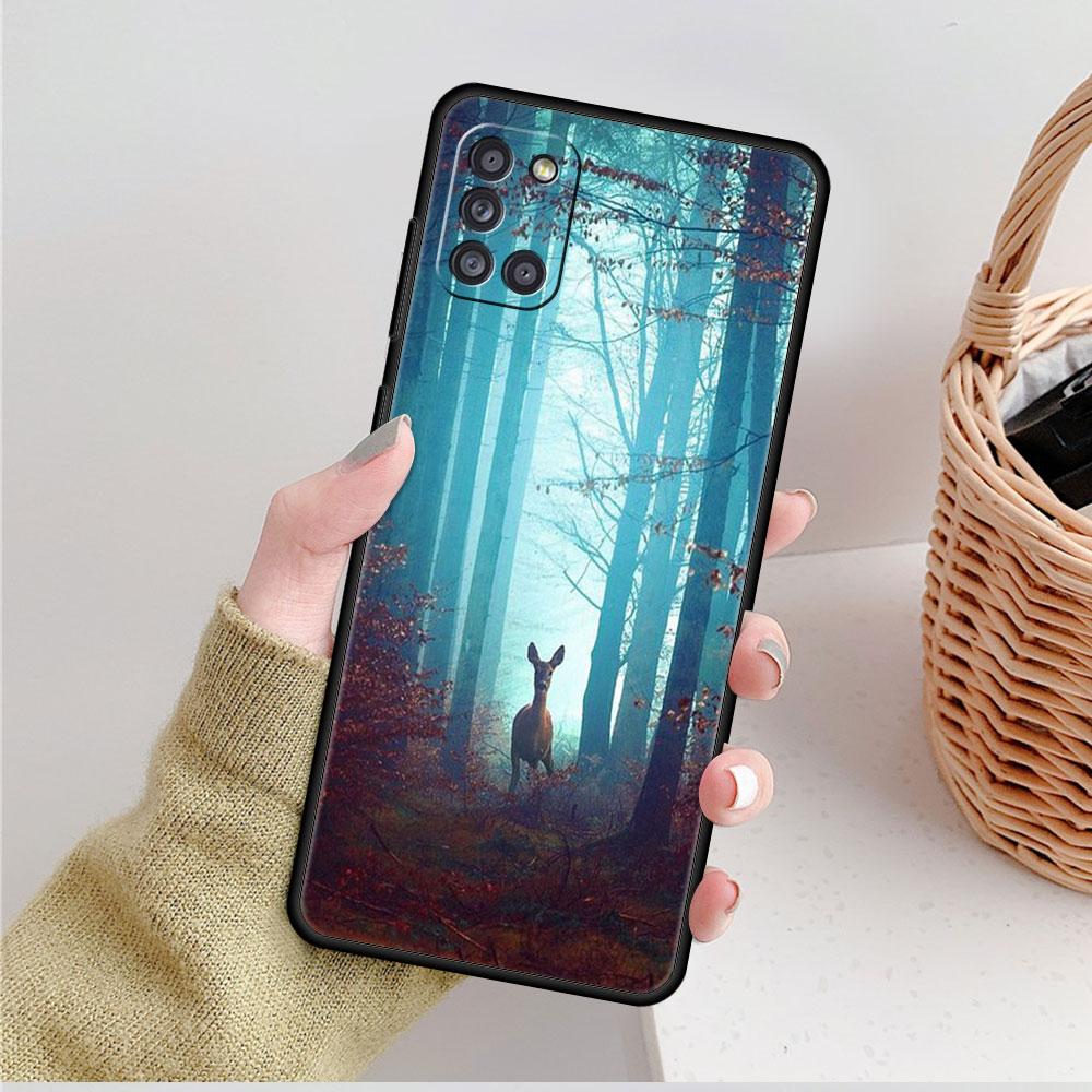 For Samsung Galaxy A02s A12 A31 A41 A32 4G A71 A21s A51 A52 A72 A53 A52s 5G A22 Deer Hunting Camo Cellphone Cases Phone Funda