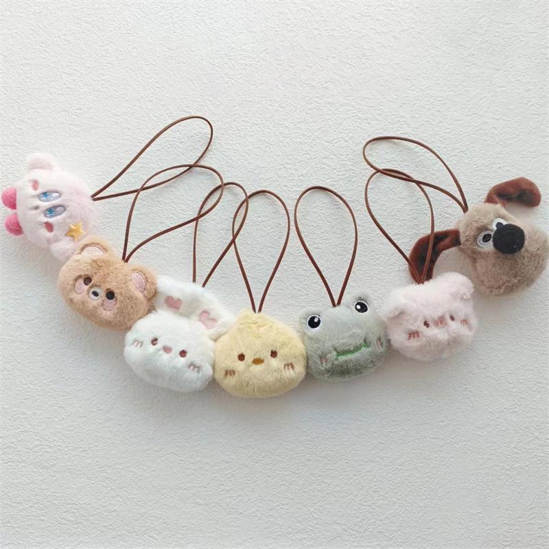 Милый мультяшный плюшевый кулон с изображением животного, брелок с набивным медведем и лягушкой, брелок с именем анти-потерянной метки, детская школьная сумка, кулон