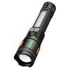 Handheld LED Flashlight USB Charging Super Bright Flashlight Power Display Powerful Zoom Lamp with Side Light for Camping Hiking