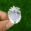 925 Silver Dendrite Opal Stone Mother Bezel Anniversary Art Deco Statement Ring