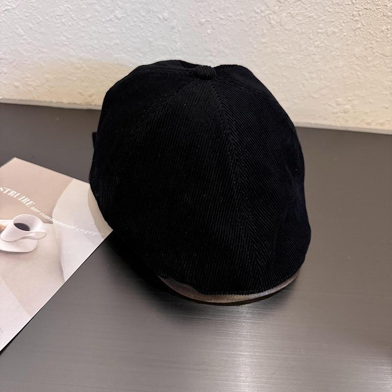 Новая кепка Newsboy из вельвета PU: Британская ретро-мода на осень/зиму