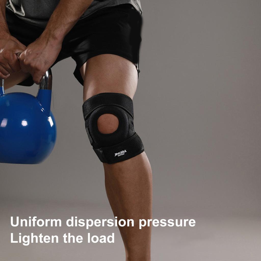 Наколенник с открытой коленной чашечкой, нескользящий, регулируемый, дышащий, для мужчин и женщин, пеший туризм, баскетбол, езда на велосипеде, бег, артрит, поддержка боли, наколенники, накладки на рукава