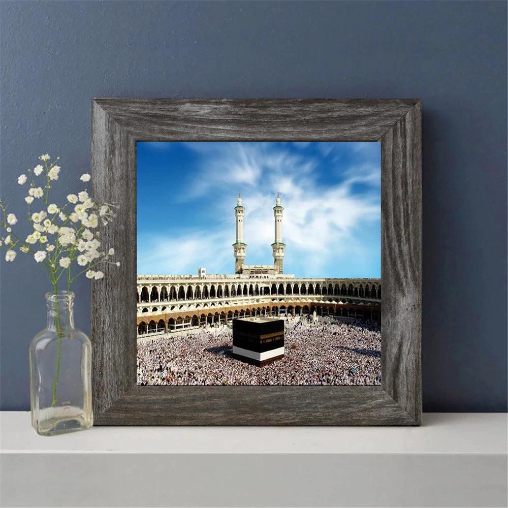 Алмазная вышивка Мечеть Полный круглый квадратный художественный горный хрусталь Мозаика Алмазная картина Религия Ремесленный комплект Подарок ручной работы Домашний декор