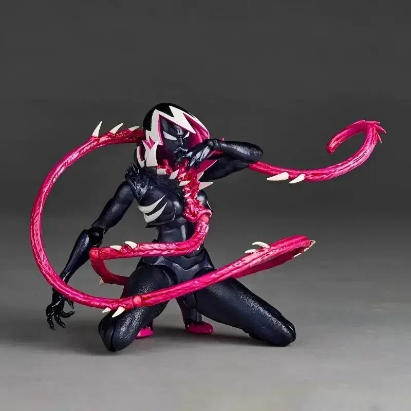 Фигурка Симбиот Гвеном Kaiyodo Revoltech Amazing Yamaguchi Гвен Стейси в стиле Венома Аниме Модель Подарок Игрушки НОВЫЙ KO Подвижная Артикулированная Масштаб