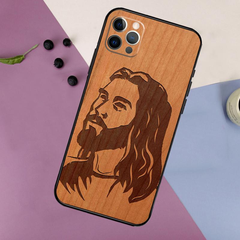 Buddha Jesus Guadalupe Wood Phone Case For iPhone 17 16 15 14 11 12 13 Pro Max Plus 12 13 mini 16e 17 Air Bumper Cover