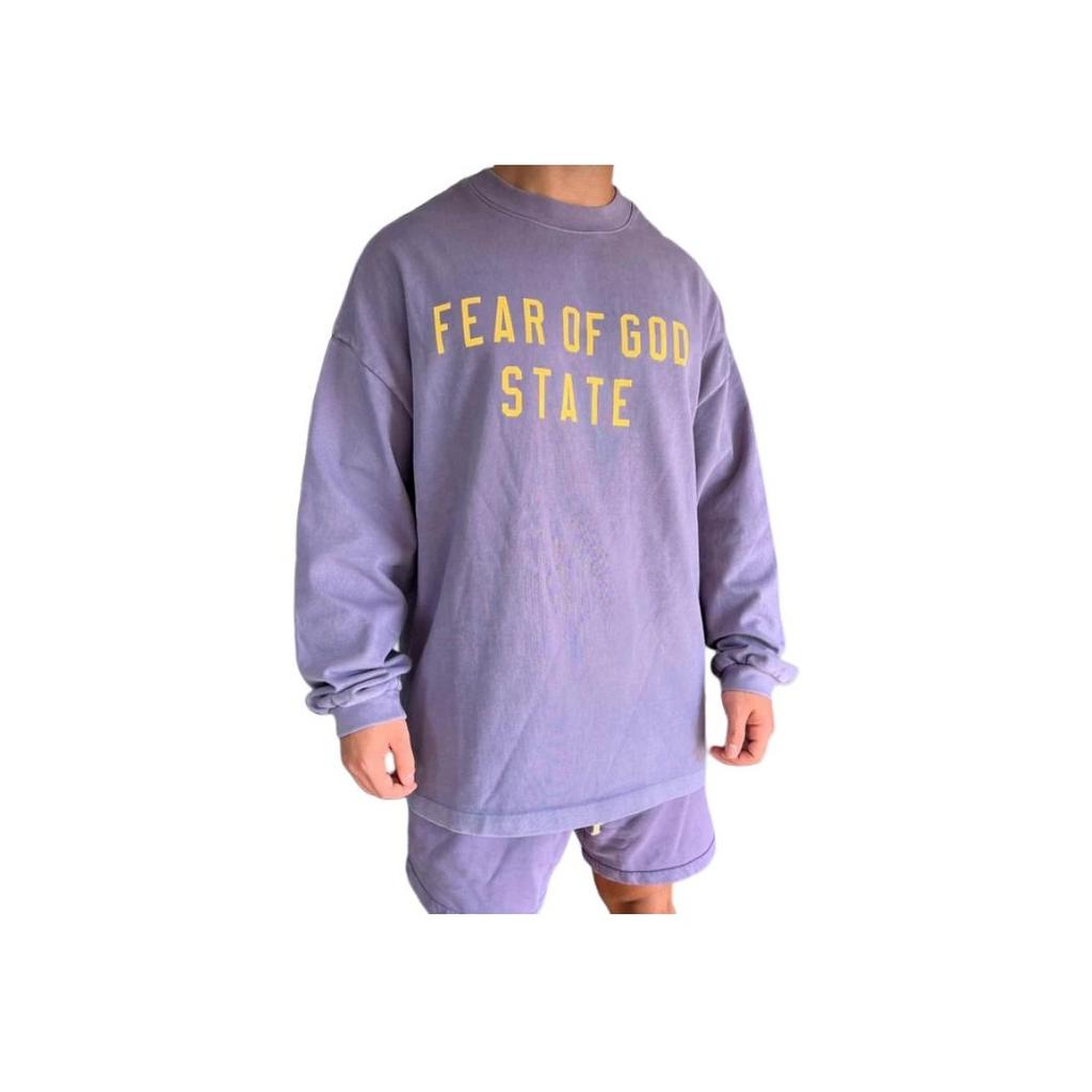 Fear of God Essentials Heavy Long-Sleeve Tee Lavender Мужские топы Фиолетовый 125BT242017F