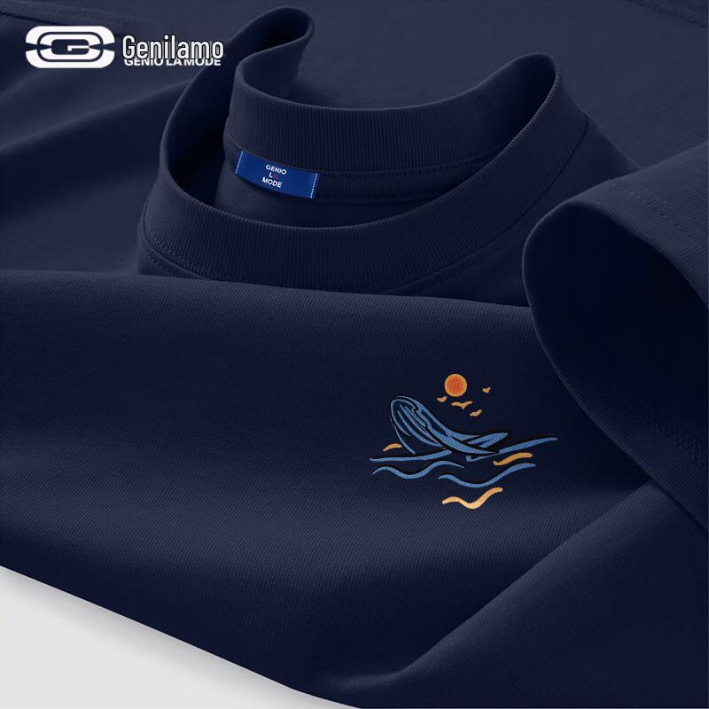 Мужская хлопковая футболка с графическим принтом свободного кроя GENIOLAMODE