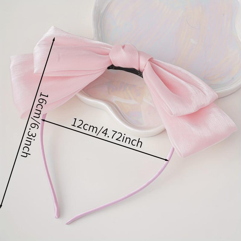 Double Layer Oversized Bow Headband for Ladies | Elegant Solid Color Simple Versatile Shopping Party Hair Clip