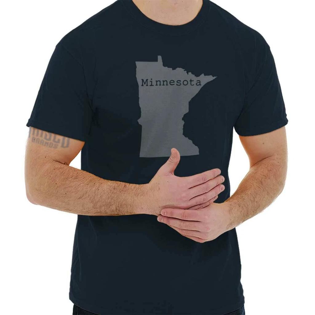 Minnesota Map Shape Vacation MN Pride Gift Womens or Mens Crewneck T Shirt Tee