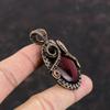 Красный Огненный Лабрадорит Кулон Медная Проволока Обернутый Драгоценный Камень Кулон Ручной Работы Изящные Медные Ювелирные Изделия Дизайнерский Подвеска Проволочная Обертка Ювелирные Изделия Для Подарка