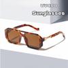 New European And American Fashion Sunscreen And Uv Resistant Square Sunglasses Uv400 Minimalist Double Bridge Pilot Glasses