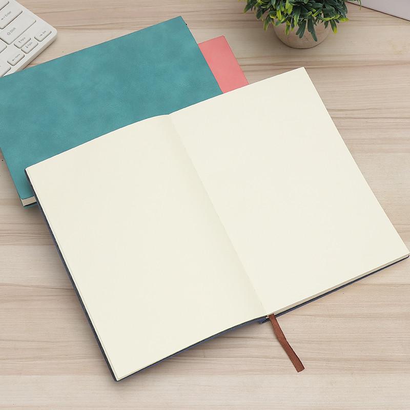 A5 Mini Notebook 100 Sheets PU Leather Cover School Student Soft Journal Square/Blank Thread Sewing Binding for Diary Writing